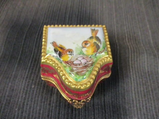 Vintage Parry Vieille Limoges France Handpainted Perfume Caddy with 3 Scent Bottles - 2