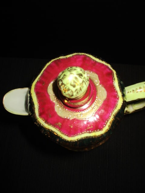 Antique Handpainted Porcelain Flora Design with Gilt Accents Coffee Pot - 3