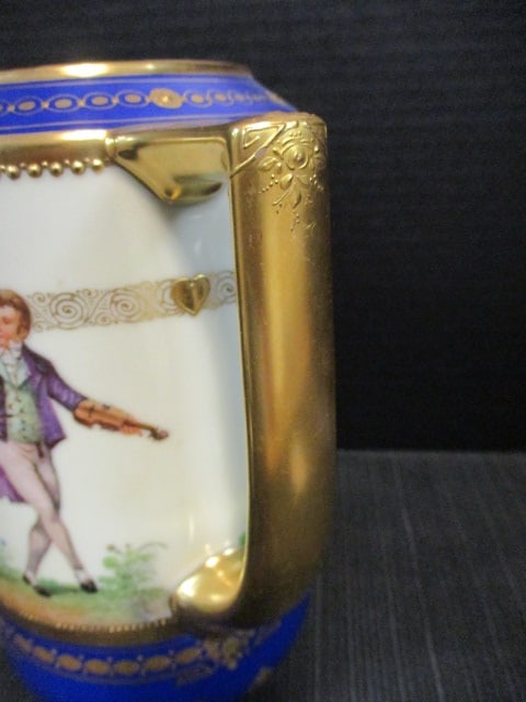 Antique Handpainted Dresden Victorian Dancer Scene Porcelain Coffee Pot - 5