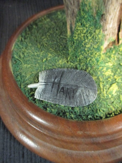 Harp signed Hand Carved and Painted Blue Jay Wildlife Carving on Natural Driftwood - 5