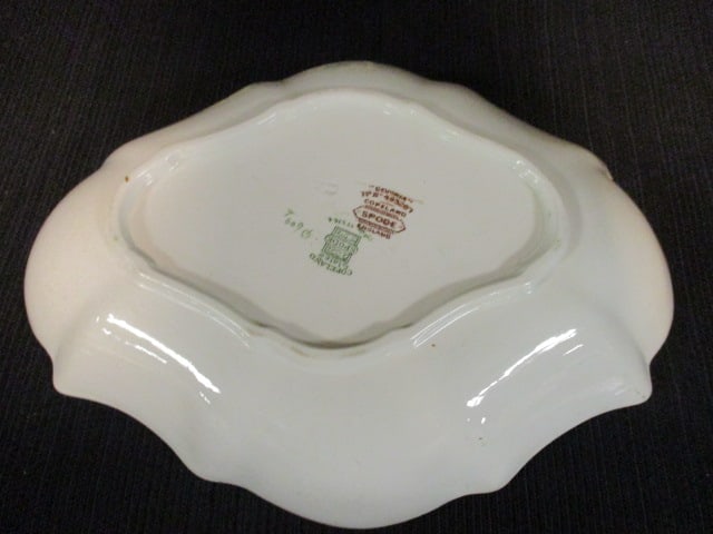 Antique Copeland Late Spode Aesthetic Movement Polychrome Transferware Scalloped Dish - 4