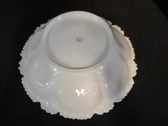 Antique RS Prussia Handpainted Porcelain Scalloped Edge Bowl - 5