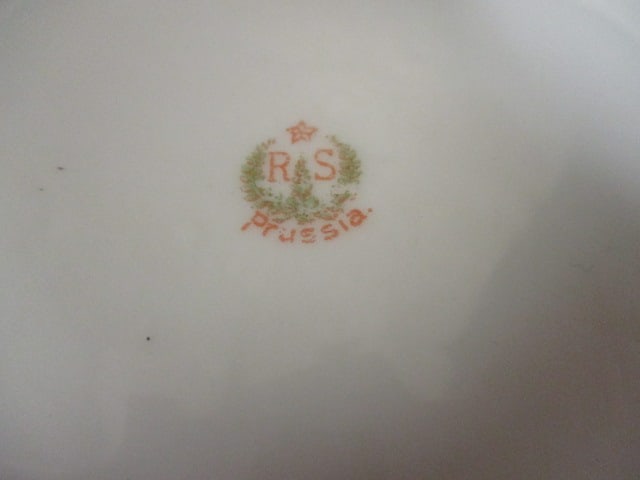 Antique RS Prussia Handpainted Porcelain Scalloped Edge Bowl - 6