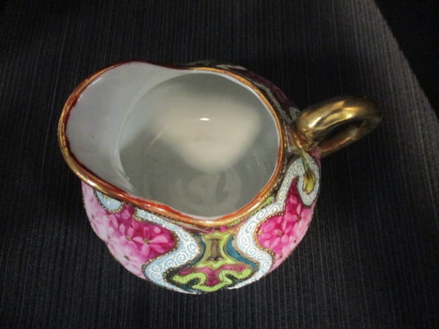 Antique Japanese Moriage Porcelain Tea and Coffee Set with Heavy Gilt Decorations - 7