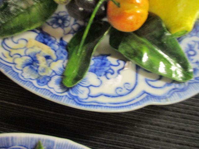 Set of Four Christine Viennet French Trompe-l'oeil Dimensional Ceramic Fruit Plates Handpainted - 3