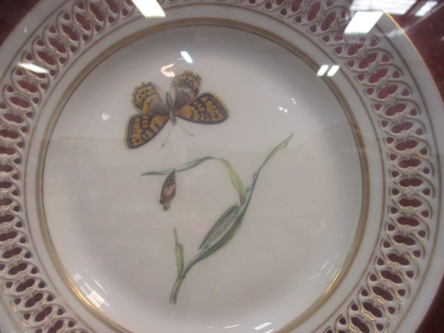 Set of Four Mottahedeh Fine Porcelain Lace Butterfly Dessert Plates Mounted - 3