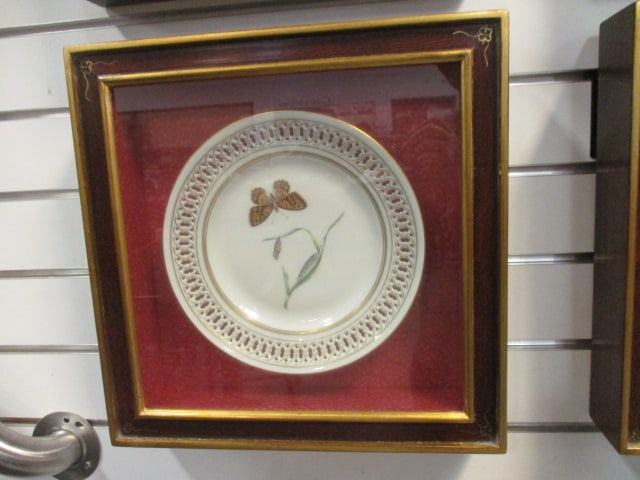 Set of Four Mottahedeh Fine Porcelain Lace Butterfly Dessert Plates Mounted - 8