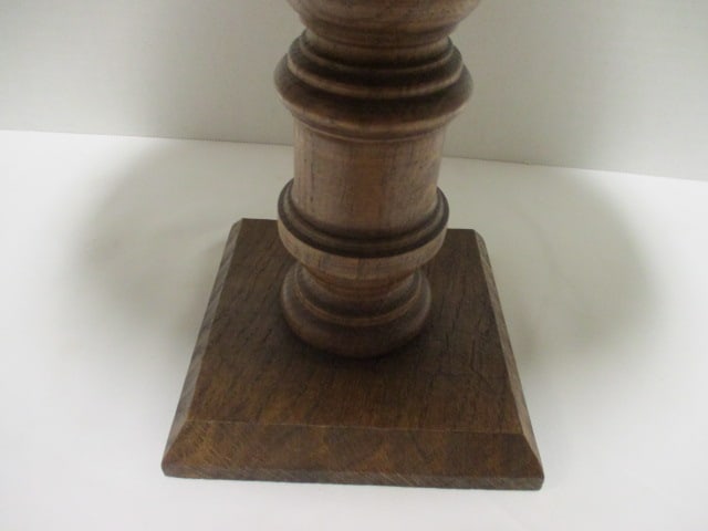 Antique Wood Milliners Hat Block Form with Brim Form and Turning Display Stand - 4
