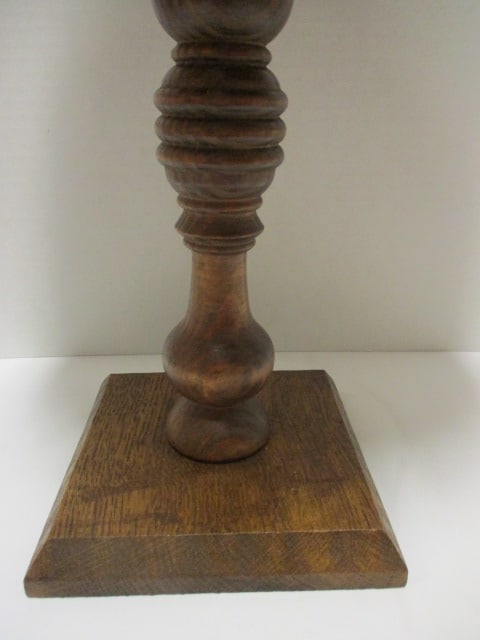Antique Wood Milliners Fedora Hat Block Form with Brim Form and Turning Display Stand - 4