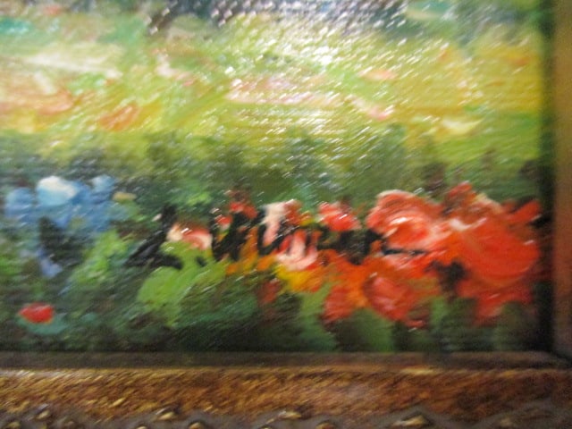 Artist Signed Original Miniature Impressionist Oil Painting of Riverside Landscape - 3