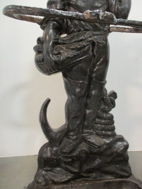 Antique 1840 Scottish Cast Iron Nautical Fisherman Figural Umbrella Stand - 4