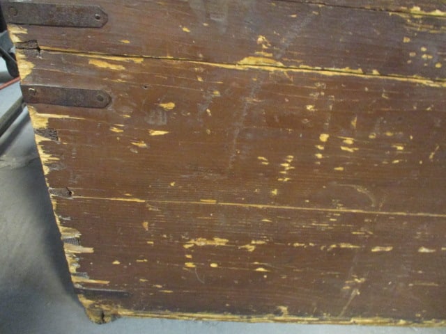 Rustic Wood Trunk with Iron Straps - 2