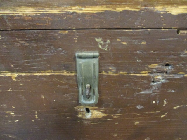 Rustic Wood Trunk with Iron Straps - 4