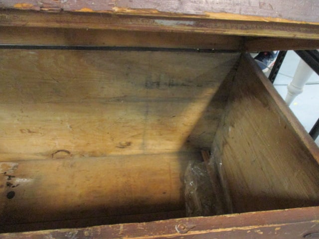 Rustic Wood Trunk with Iron Straps - 5