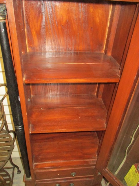 Mahogany Empire Influence Display Cabinet with Painted Black Turned Columns - 2
