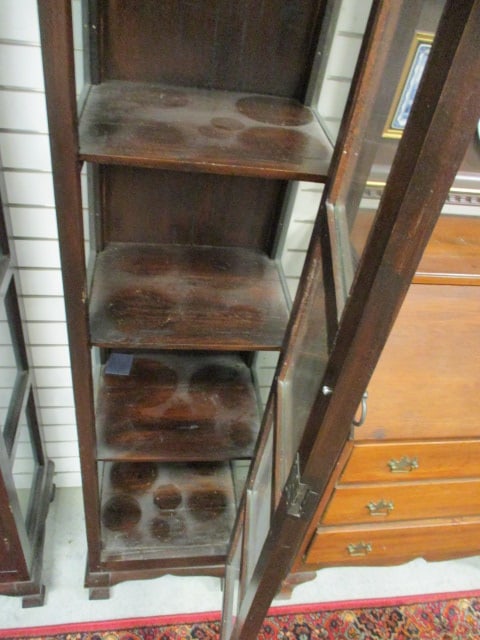 Vintage Arts & Craft Style Bookcase Display Cabinet - 3