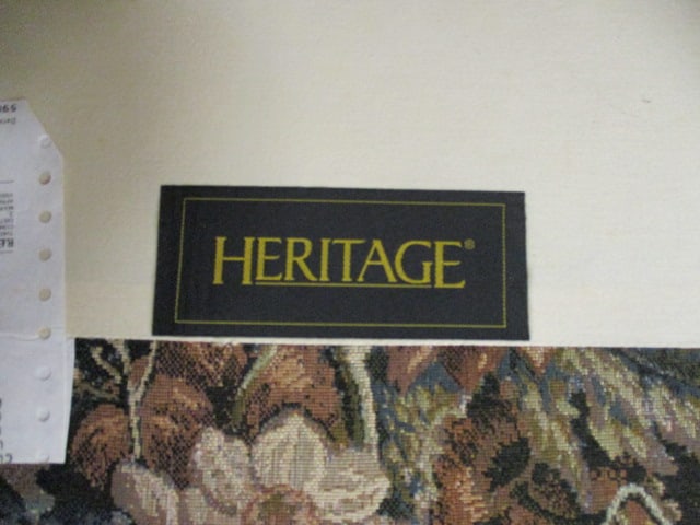 Pair of Heritage Floral Upholstered Rolled Arm Wingback Library Chairs - 5