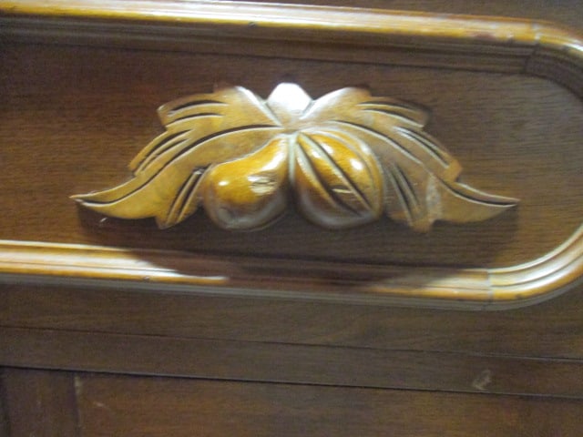 Antique Carved Victorian Cabinet with Drawer and Doors - 7
