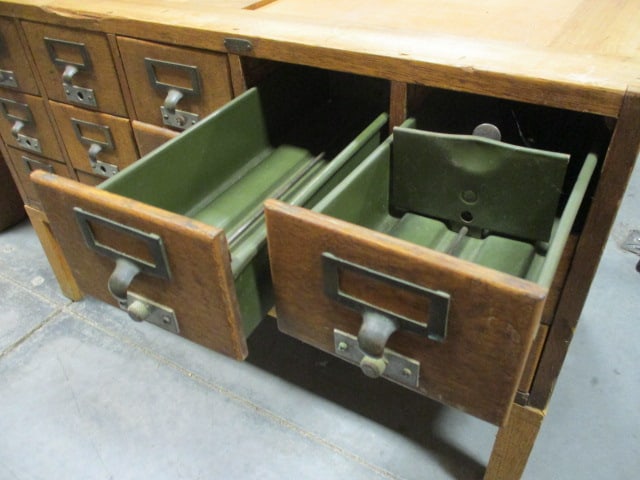 Old School House/Library Card Catalog Cabinet - 6
