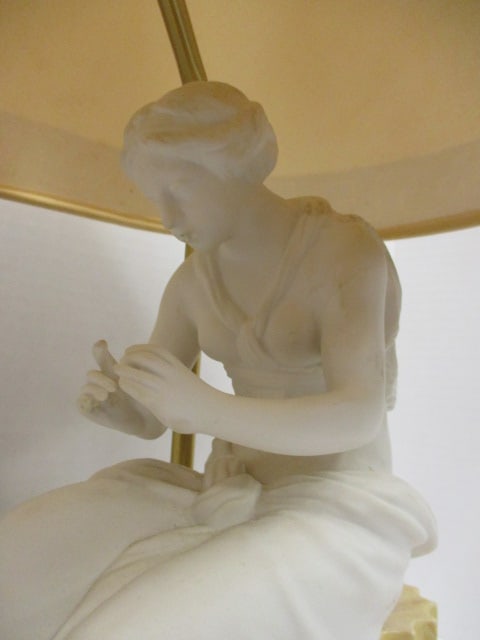 Classical Figure Bisque Ware Porcelain Table Lamp - 2