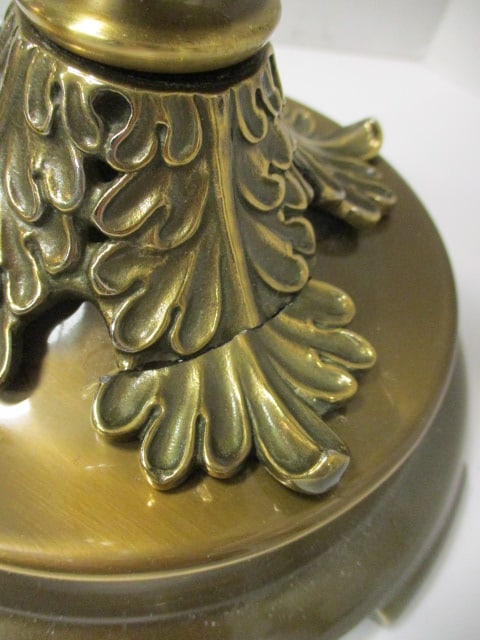 Pair of Neoclassical Revival Style Marble and Brass Table Lamps with Acanthus Leaf Accents - 3