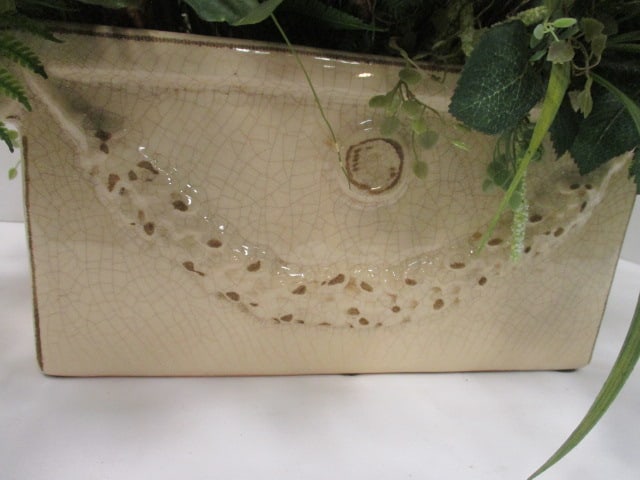 Classical Designs Co. Crackle Finish Pottery Planter with Nice Silk Florals - 2