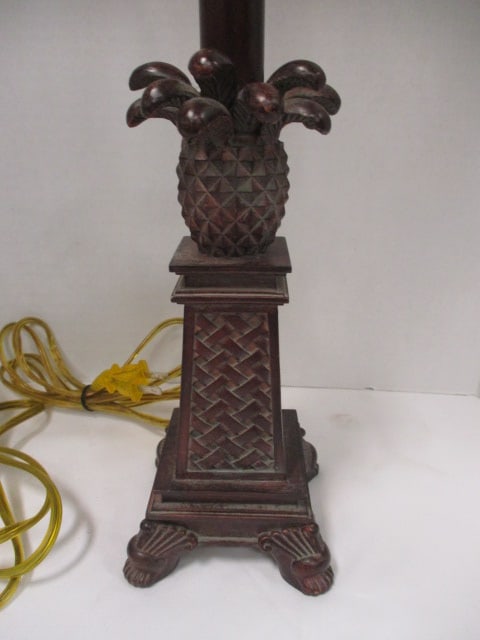 Pair of Sculpted Bronzed Pineapple Buffet Lamps - 2