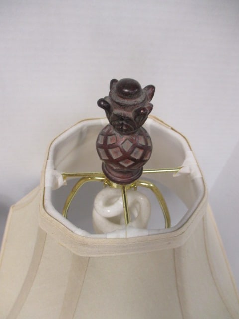 Pair of Sculpted Bronzed Pineapple Buffet Lamps - 6