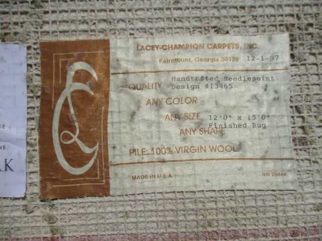 Lacey-Champion Carpets Hand Tufted Needlepoint Style 100% Wool Room Size Carpet/Rug - 10