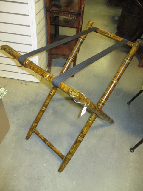 Faux Bamboo Folding Luggage Stand: 24" x 17" x 26", Local Pickup Only