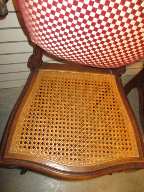 Pair of French Provincial Style Cane Back/Seat Side Chairs with Carved Shell Crest - 6
