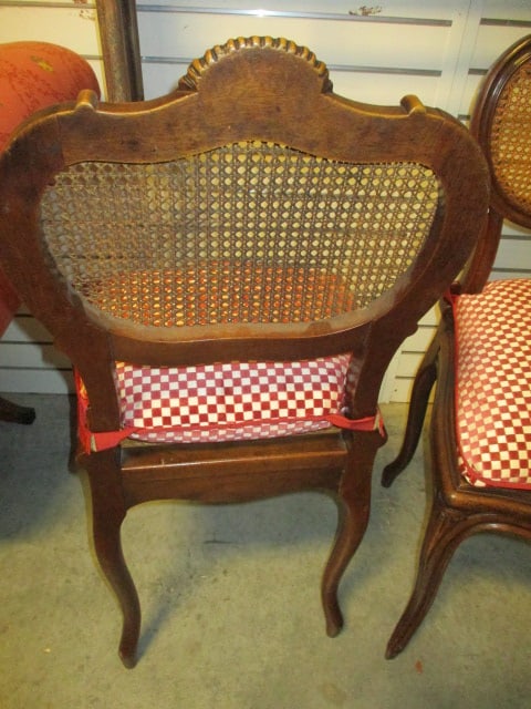 Pair of French Provincial Style Cane Back/Seat Side Chairs with Carved Shell Crest - 7