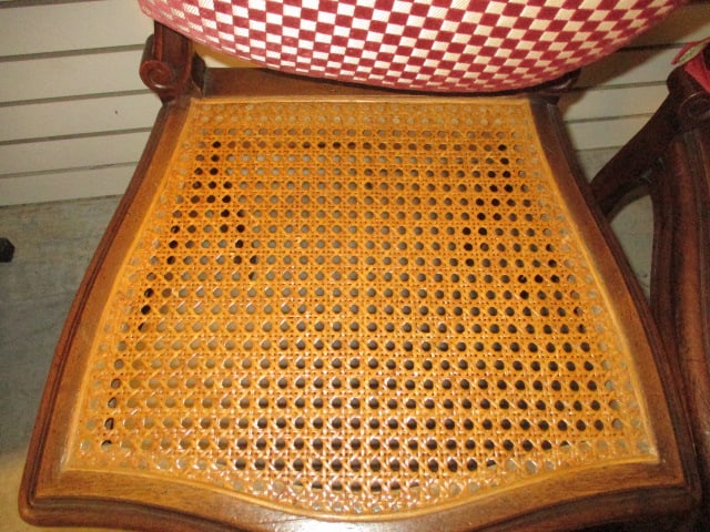 Pair of French Provincial Style Cane Back/Seat Side Chairs with Carved Shell Crest - 9