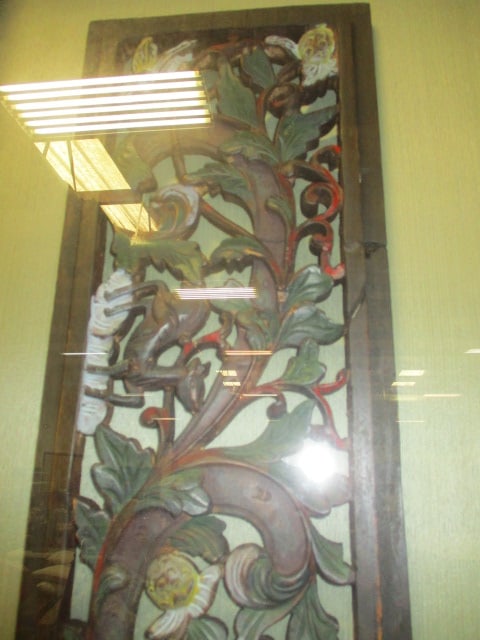 Soicher-Marin Fine Art Asian Carved Polychrome Painted Wood Architectural Panels in Shadow Box Fr... - 3