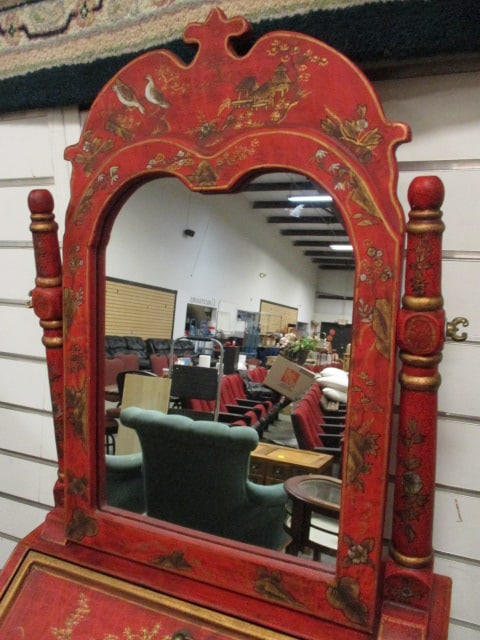 Chinoiserie Tabletop Writing Correspondence Box with Mirror - 2