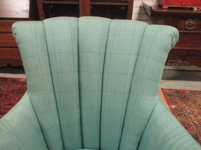Pair of Neoclassical Louis XVI Revival Upholstered Shell Back Armchairs - 4