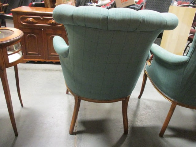 Pair of Neoclassical Louis XVI Revival Upholstered Shell Back Armchairs - 6