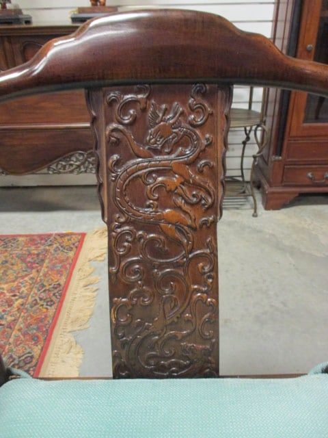 Pair of Henredon Furniture Chinoiserie Influence Barrel Back Arm Chairs with Cane Seats - 3