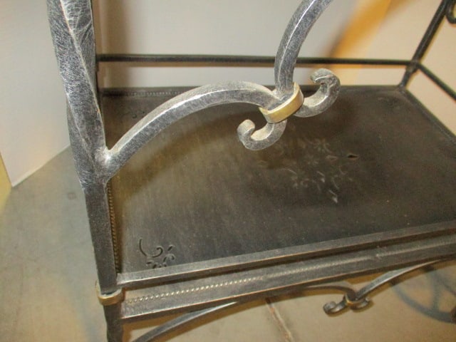 Maitland-Smith Wrought Iron Tea Cart with Pierced Designs - 3