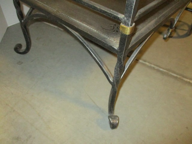 Maitland-Smith Wrought Iron Tea Cart with Pierced Designs - 4