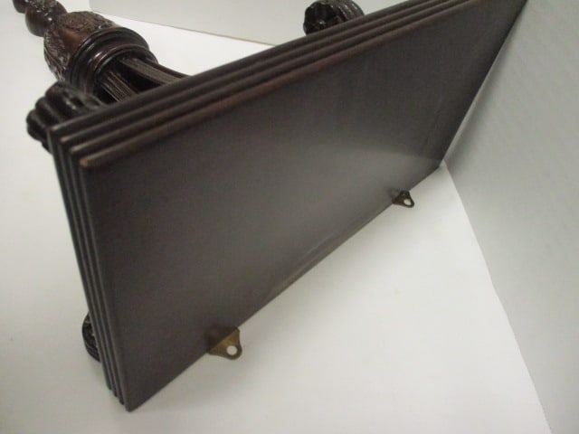 Pair of Intricately Reeded Mahogany Display Shelves with Acanthus Leaf Accents - 4