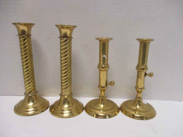 Two Pair of Brass Candle Stick Holders (1 of 6)