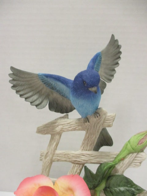 1995 Boehm Limited Edition "Indigo Bunting with Rose on Trellis" Porcelain Figure - 2