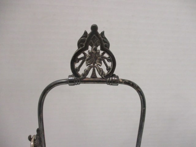 Vintage Pinpoint Mfg. Co. Victorian Silverplated Pickle Caster Holder and Caster Cruet Set - 3