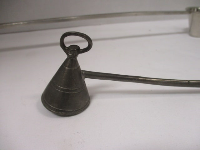 Les Potstaniers Pewter Pillar Candle Holder and Two Candle Snuffers - 7
