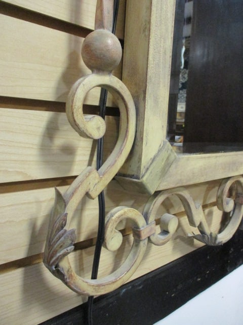 Fine Arts Lamps Co. French Provencial Style Wrought Iron Candelabra Beveled Mirror - 7
