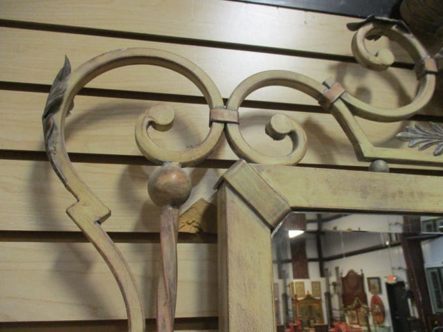 Fine Arts Lamps Co. French Provencial Style Wrought Iron Candelabra Beveled Mirror - 9