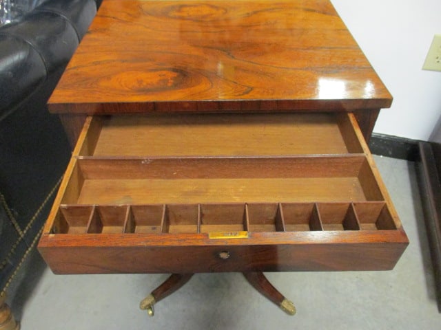 19th Century Regency Style Mahogany Sewing and Games Table - 10