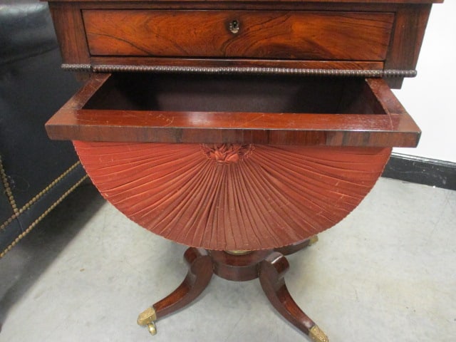 19th Century Regency Style Mahogany Sewing and Games Table - 14