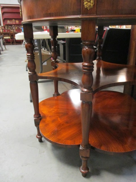 Maitland-Smith Neoclassical Regency Style Inlaid 3 Tier Foyer Center Table - 12